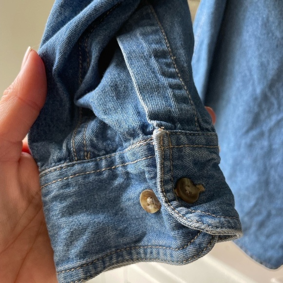 KRAZY KAT AUTUMN LEAVES DENIM BUTTON DOWN SHIRT 1X - Picture 6 of 10